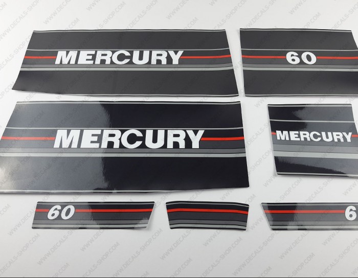 Mercury 60HP Two Stroke 1990-1991 Outboard Decal Kit